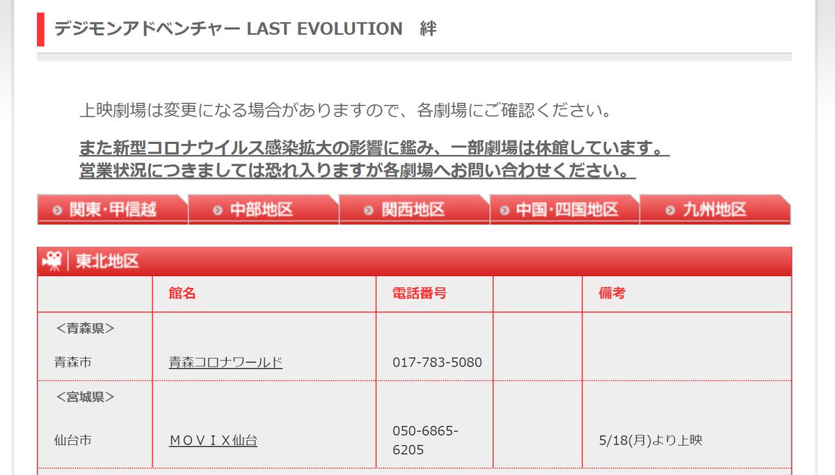 ট ইট র Hidamarin お 上映再開かと思ってリンク開いたらこれ 青森コロナワールド 一番被害受けてそうでかわいそうです T Co Rdro2bo0k2