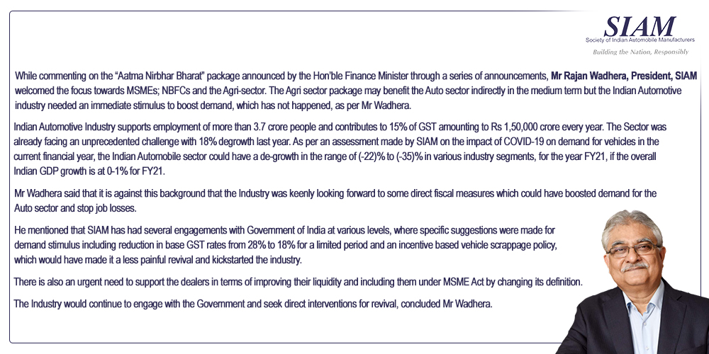 Wheeling our way towards the #AatmaNirbharBharat!

See what our President Mr <a href="/RajanWadhera1/">Rajan Wadhera</a> has to say following the Government's announcements for the #AatmaNirbharBharatPackage to boost the Indian economy. #BTNR
