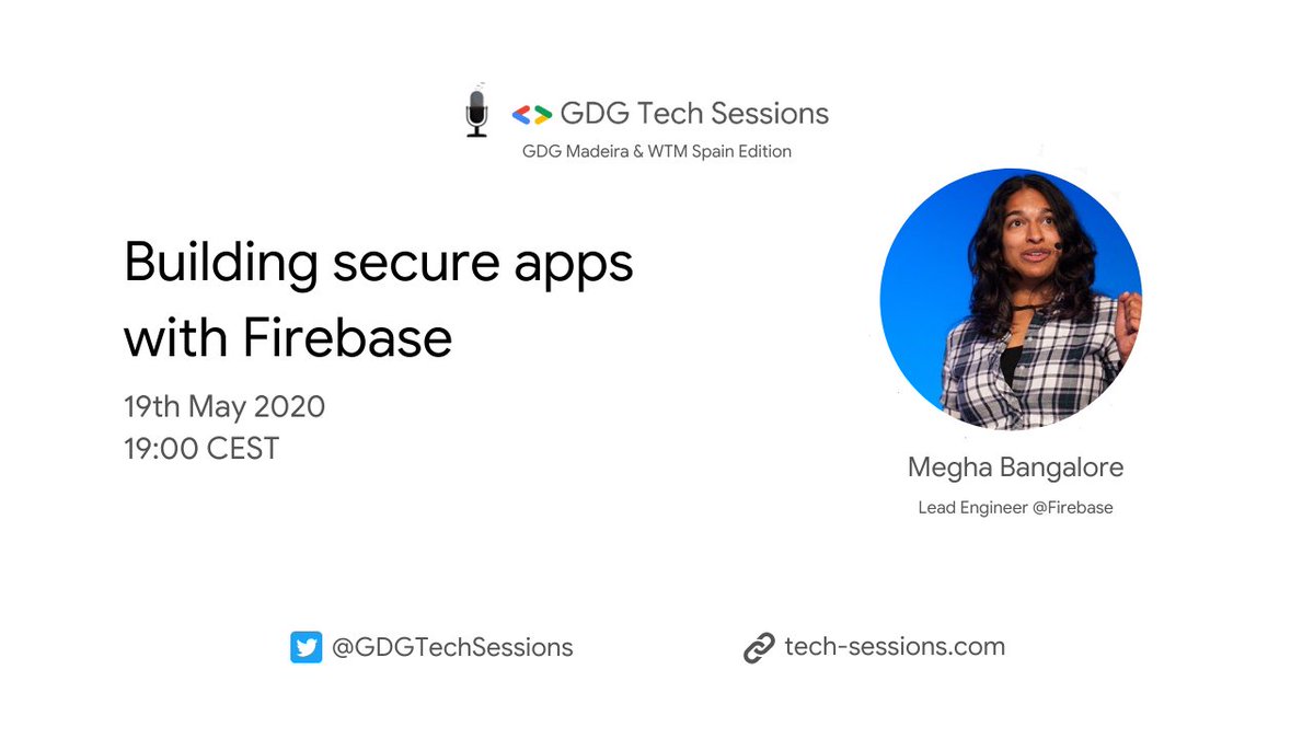 GdgAsturias's tweet image. 📌Join @gdgmadeira @WTMSpain at 19h for the first GDG Tech Session! 

Lead Engineer at the @Firebase team, @Megha Bangalore will present how to build secure apps with #Firebase
 
👉 meetup.com/es-ES/GDG-Astu…

 @GDG_ES #WomenInTech #GDGTechSessions #WomenTechmakers @gdgtechsessions