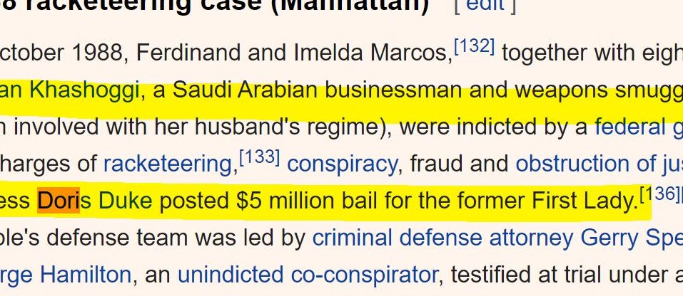  #Fauci vs  #imeldamarcosFilipino politician for 21 years was believed, along with hubby, to have illegally amassed a multi-billion U.S. fortune, the bulk of which still remains unrecovered.Tobacco heiress  #DorisDuke posted $5 million bail for the former First Lady. They're pals