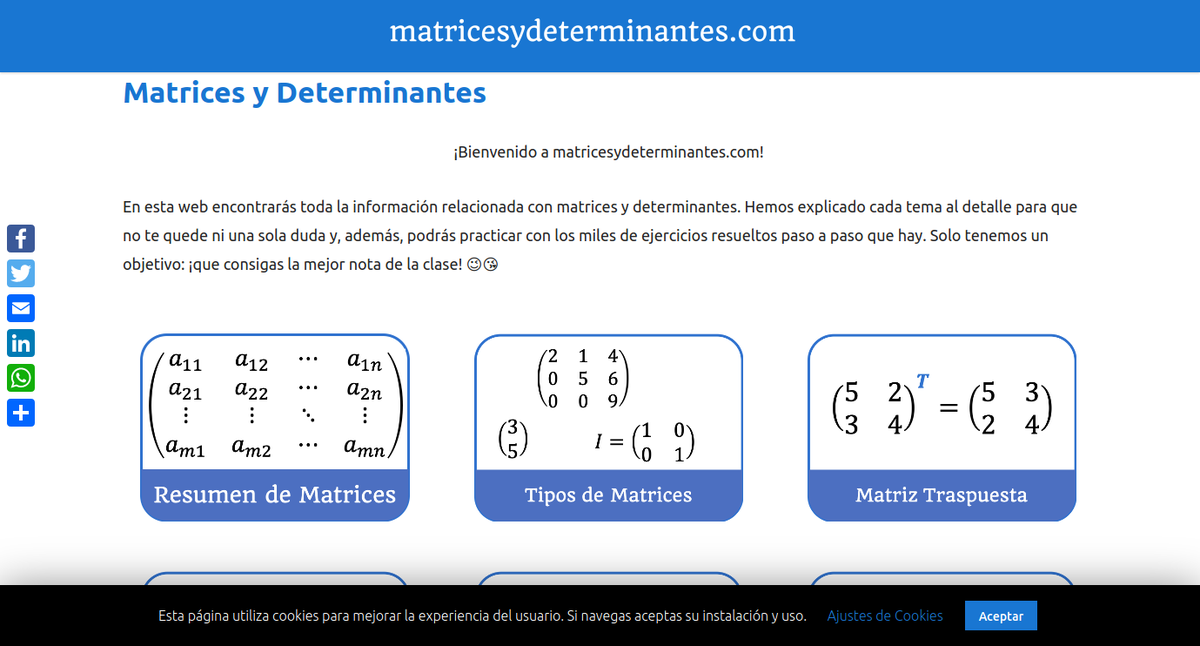 BibmatUB's tweet photo. Ara que s'acosten els exàmens, segur que qualsevol ajuda serà benvinguda. Un alumne de @la_UPC ens ha fet arribar el seu web sobre #matrius i #determinants, per si hi voleu fer un cop d'ull.
https://t.co/LfBi2X5EDF https://t.co/3VqimfbIwv