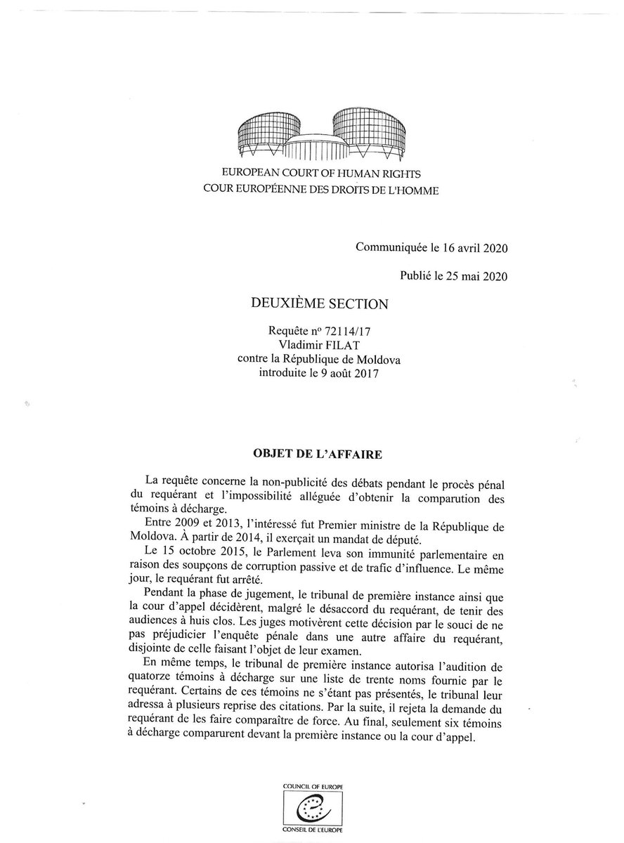 VladFilatUE's tweet photo. Curtea europeană a drepturilor omului solicită Republicii Moldova să justifice modul în care am fost condamnat
https://t.co/TJH7MI0sFo https://t.co/HpdiIbe5m1