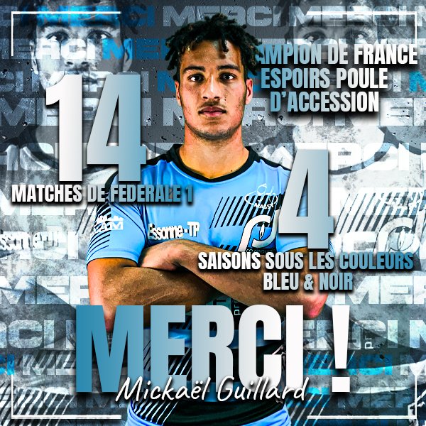 Départ...
𝙇𝙚 𝙧𝙪𝙜𝙗𝙮 𝙚𝙨𝙩 𝙪𝙣 𝙨𝙥𝙤𝙧𝙩 𝙘𝙤𝙡𝙡𝙚𝙘𝙩𝙞𝙛
C'est pour cette raison que nous te remercions
" 𝙞𝙣𝙙𝙞𝙫𝙞𝙙𝙪𝙚𝙡𝙡𝙚𝙢𝙚𝙣𝙩 "
Que de chemin parcouru en 4 saisons ! Nous aurions aimé te voir encore 1 an ou 2 sous les couleurs Bleu &amp; Noir !
Bonne route.