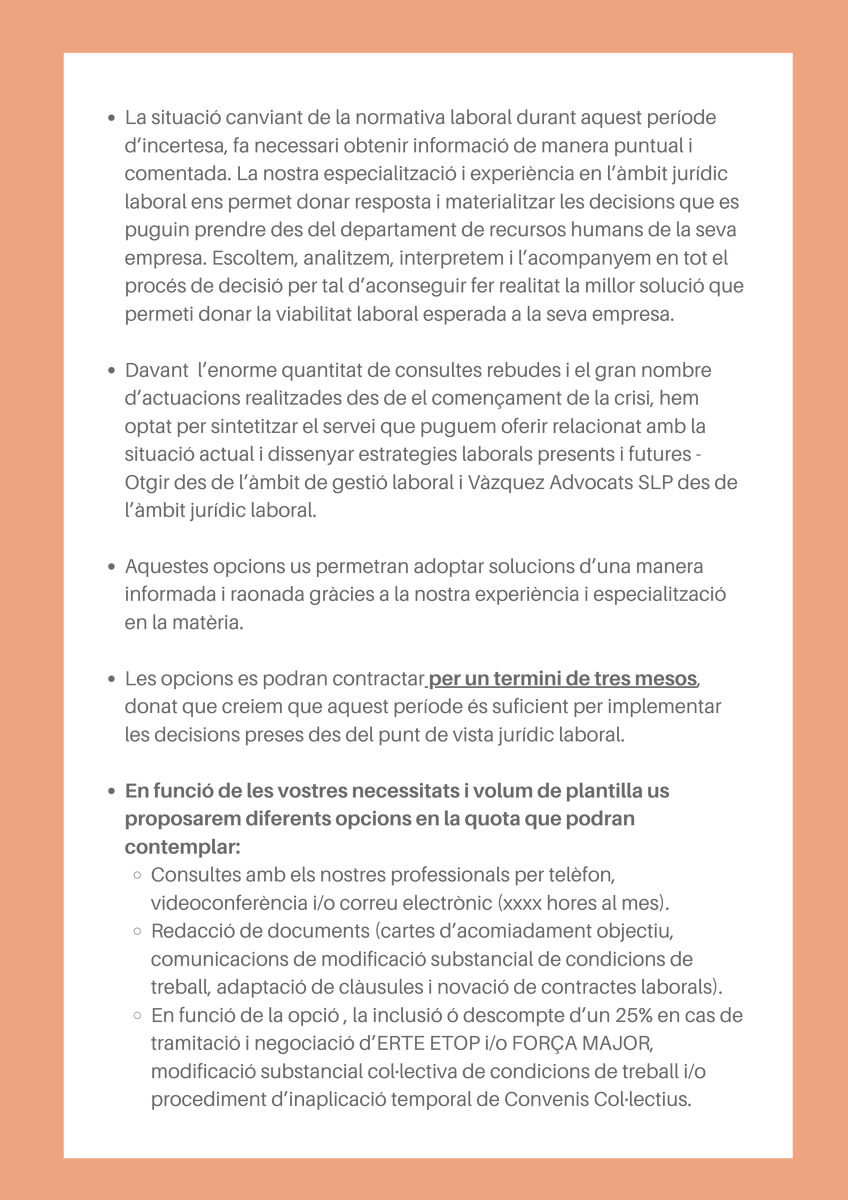 OtGir's tweet photo. 💪 Deixa'ns ser part del teu departament de recursos humans i acompanyar-vos durant la incertesa laboral del #covid19. Us presentem diferents opcions en la quota (veure image). Per més informació contacteu amb nosaltres i us assessorarem de seguida! https://t.co/eugsCQU4Tu