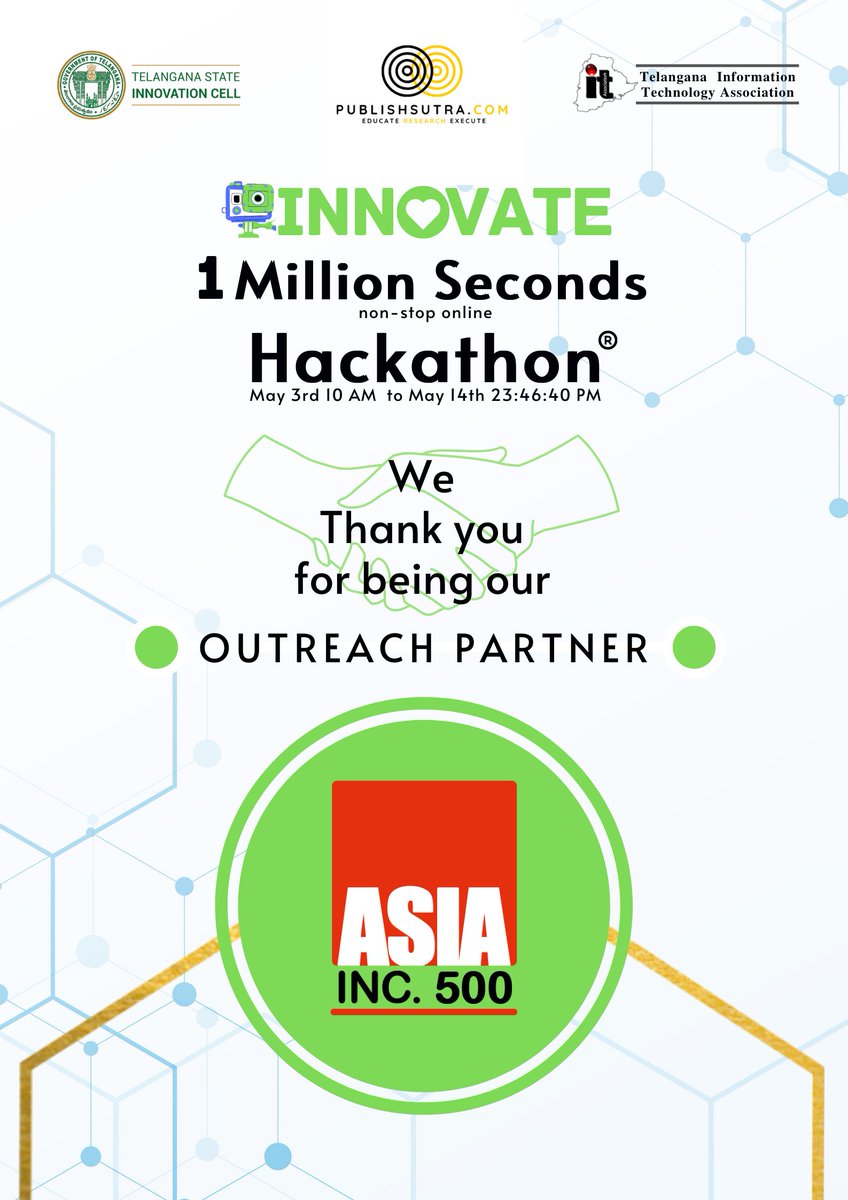 publishsutra's tweet photo. Publishsutra thanks our outreach partner 'ASIA INC.500' for making our initiative ‘I-INNOVATE’ a grand success. We appreciate your time and support. This event would not be as good as it has been without your support. It was an honor to work with you.
#1msh #iinnovate
@AsiaInc500 https://t.co/CYMpOe5YfK