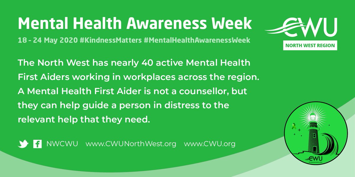 NWCWU's tweet photo. #MentalHealthAwarenessWeek
#TheCWU are committed to increasing the number of Mental Health First Aiders across the union to support our reps and members @DaveWardGS @CwuKate https://t.co/pqxXUPLmvj