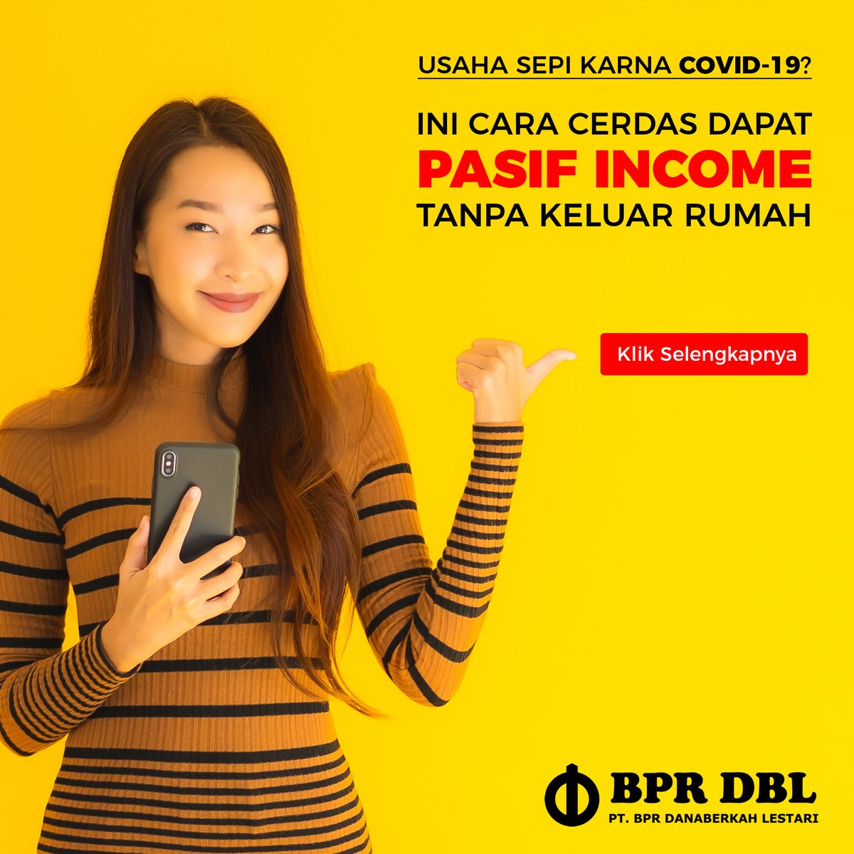 Mau tetap berpenghasilan walau usaha sedang sepi?
Sekarang waktunya "Uang Anda yang Bekerja untuk Anda"
.
Dapatkan PASIF INCOME tanpa harus keluar rumah!
Klik Selengkapnya
↓↓↓
bprdbl.co.id/cara-dapat-pas…
.
.
#dirumahaja #investasionline #depositobank #peluangusaha #bisnisdarirumah