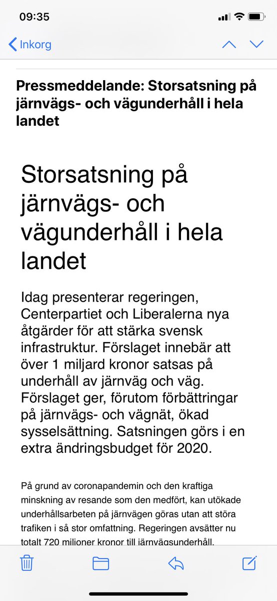 SusannaLind2's tweet photo. Viktigt och välkommet! Glöm nu inte bort den ”osynliga infrastrukturen” under mark, vatten och avlopp! Stora investeringsbehov föreligger! https://t.co/5ZQpd5pG7i