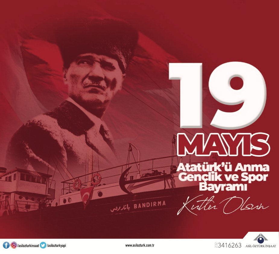 19 Mayıs Atatürk'ü Anma, Gençlik ve Spor Bayramımız Kutlu Olsun! 🇹🇷