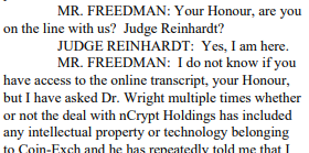 Oh here we go. After some belligerent comments from Wright enter Judge Reinhart and his rocket hammer