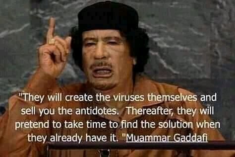 solo_ambuku's tweet photo. @SolomonKarori2 Col. Ghadaffi, the Maverick, he foresaw #Covid_19 / #XiJinpingVirus , unlike the broking pimps we have right now. 😷👊 https://t.co/oXlxe1gRgG
