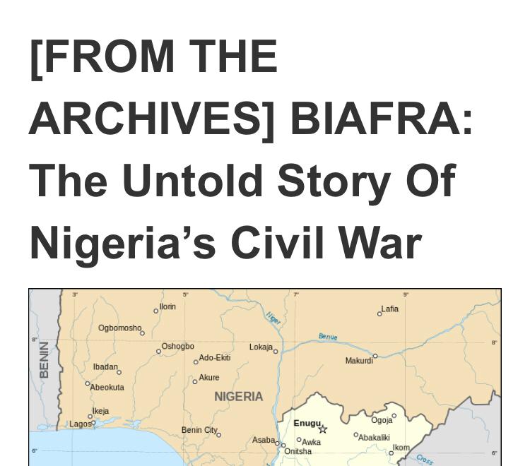 MaziNnamdiKanu's tweet photo. ‘Mallam Kagu, Editor of Morning Post, told the American consul in Kaduna: No one should kid himself that this is a fight between the East &amp; the rest of Nigeria. It's a fight between the North &amp; the Ibo” (US Embassy diplomatic dispatch, 1967). 

It’s 2020 &amp; NOTHING has changed. https://t.co/UPnCAKppYA