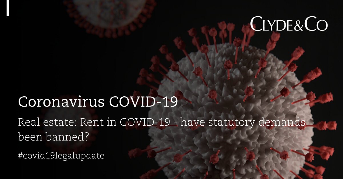 ClydeCoNews's tweet photo. Our #RealEstate team has launched a new video series looking at the topical issues facing our real estate clients. The first episode looks at whether statutory demands have been banned. Watch the video here: https://t.co/4YUna6IPy5 #coronavirus #covid19 #covid19legalupdates https://t.co/HMM3xFokKZ
