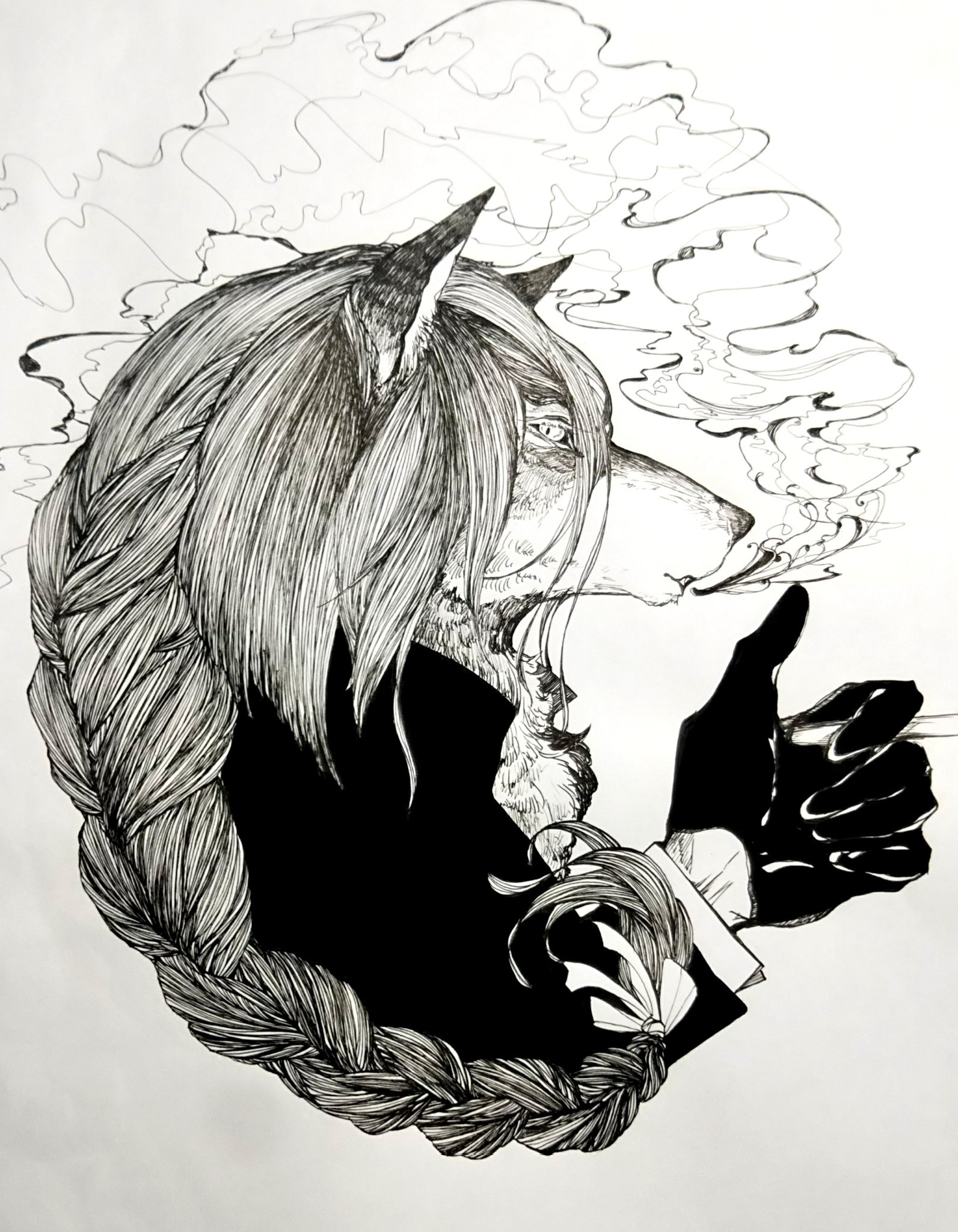 【原画】No.121 sH0eBil2 5t0rk 【手描き ペン画 イラスト】 takita.切り絵作家 on X: 