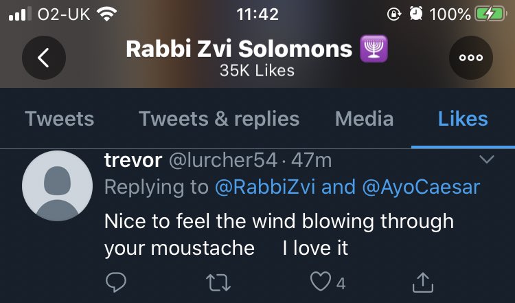 Racist tweets being liked by Rabbi Zvi. And all over a totally innocuous video of me learning to ride a bike. I’m tired.