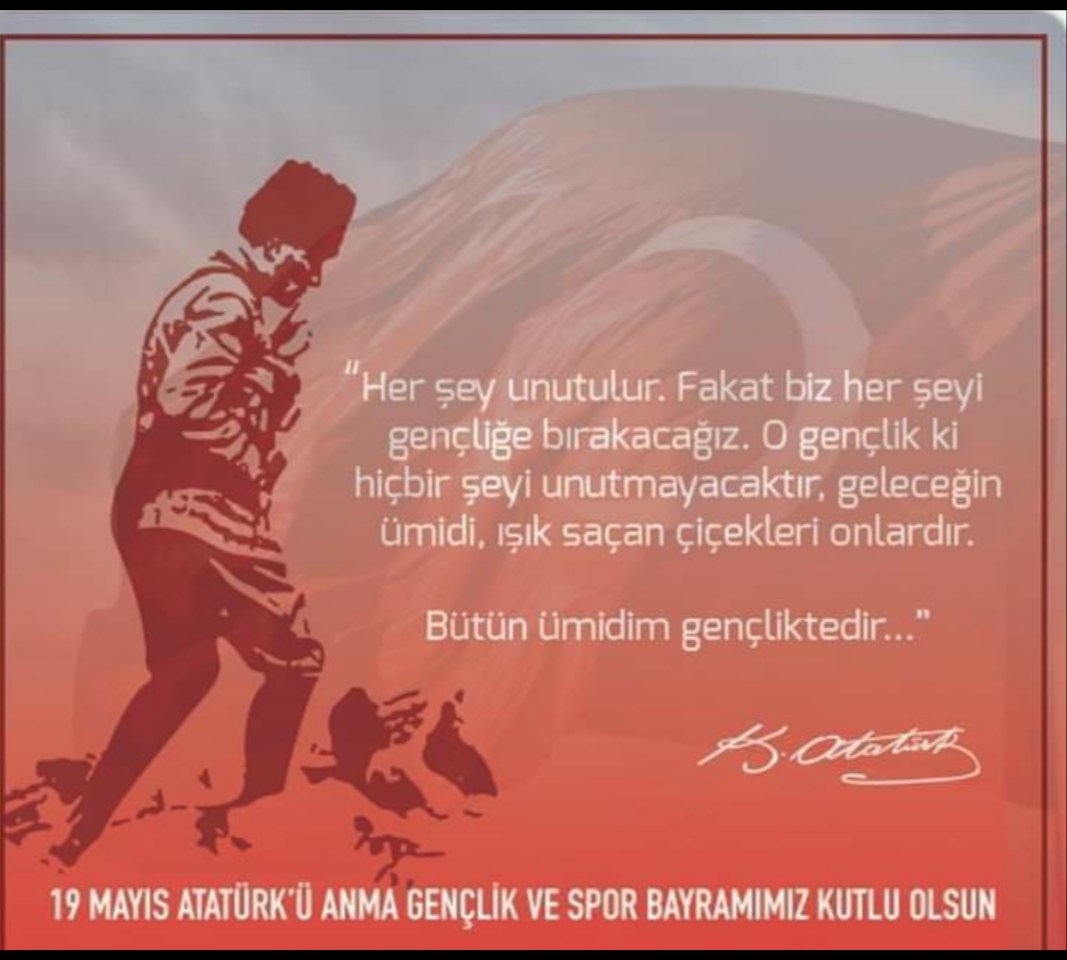 ZekiyeSayar03's tweet photo. Sadece anmıyoruz, anmaktan gurur duyuyoruz...
19 Mayıs Atatürk'ü Anma, Gençlik ve Spor Bayramı’mız kutlu olsun. https://t.co/rznE1uhqeL