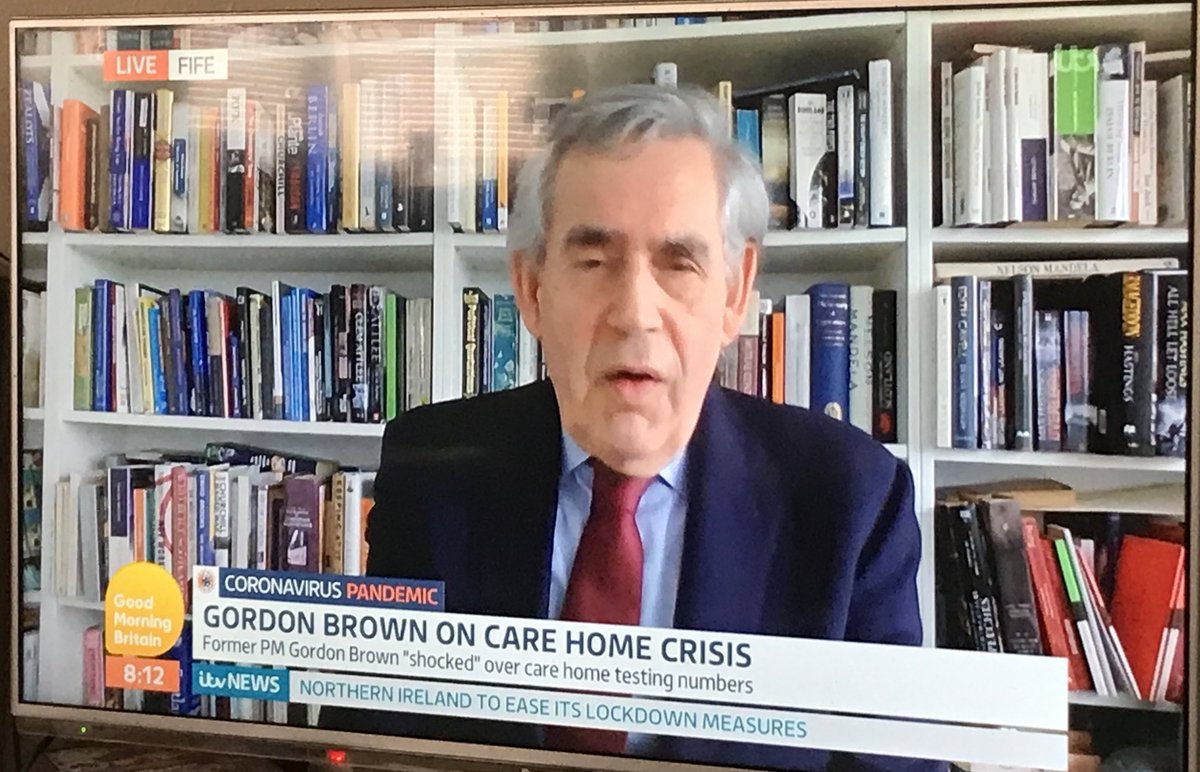 Gordon Brown with possibly the first bookcase where you know he’s read every one of them, at least once.  #BookcaseWatch