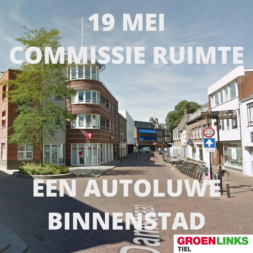 Vanavond is er weer een vergadering van de commissie Ruimte, op de agenda staat onder andere een autoluwe binnenstad! Hebben jullie daar al ideeën over? Laat het ons weten! 💚