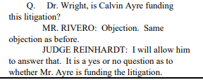 Oh wow. Read Jimmy Nguyen's testimony where he confirms nChain is substantially interested in the outcome of this lawsuit and that Calvin Ayre is funding it, then read Craig's perjury here.  @MyLegacyKit  @xtraelv