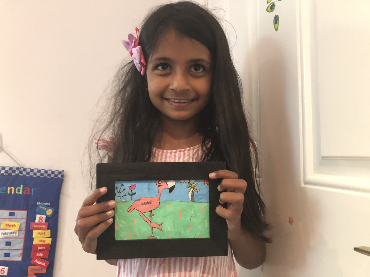 aashwick's tweet photo. She decided to do a drawing for one the frames in my studio.  @StHilarysSchool #homeschooling #kidsintheartstudio #art https://t.co/hhcvJLZomd