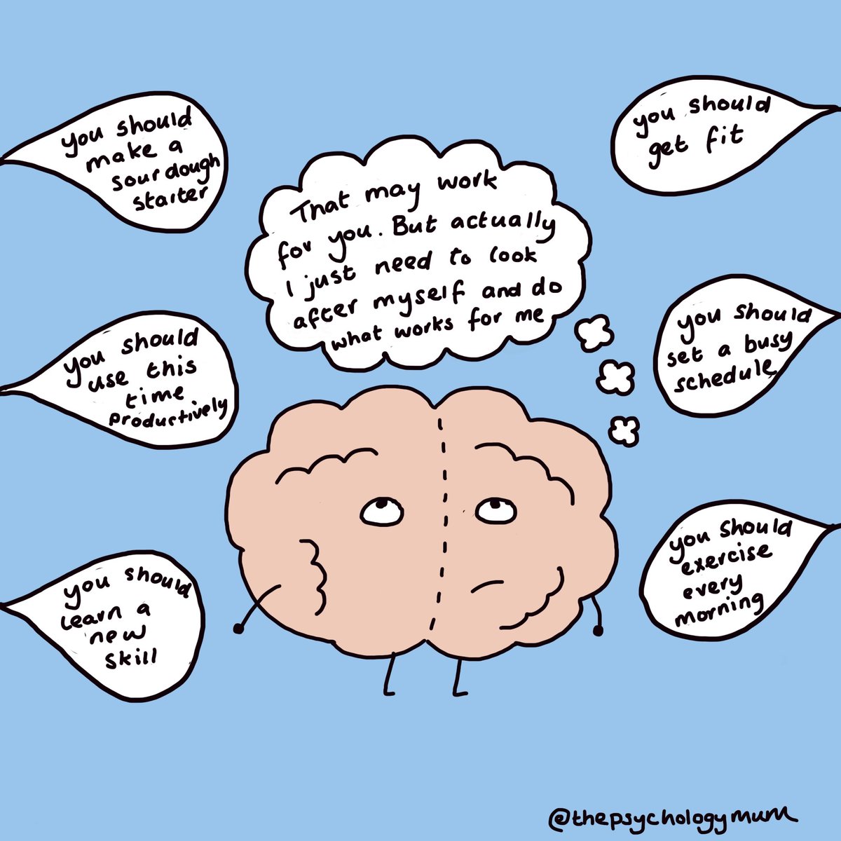 gtcs's tweet photo. Feeling overwhelmed? Don’t forget to take some time to look after yourself in a way that works for you. Whether you go for a 5K run or curl up with a book, be kind to yourself and your mental health. #MentalHealthAwarenessWeek @EmmaNeuropsych https://t.co/SdwzBxkhAa