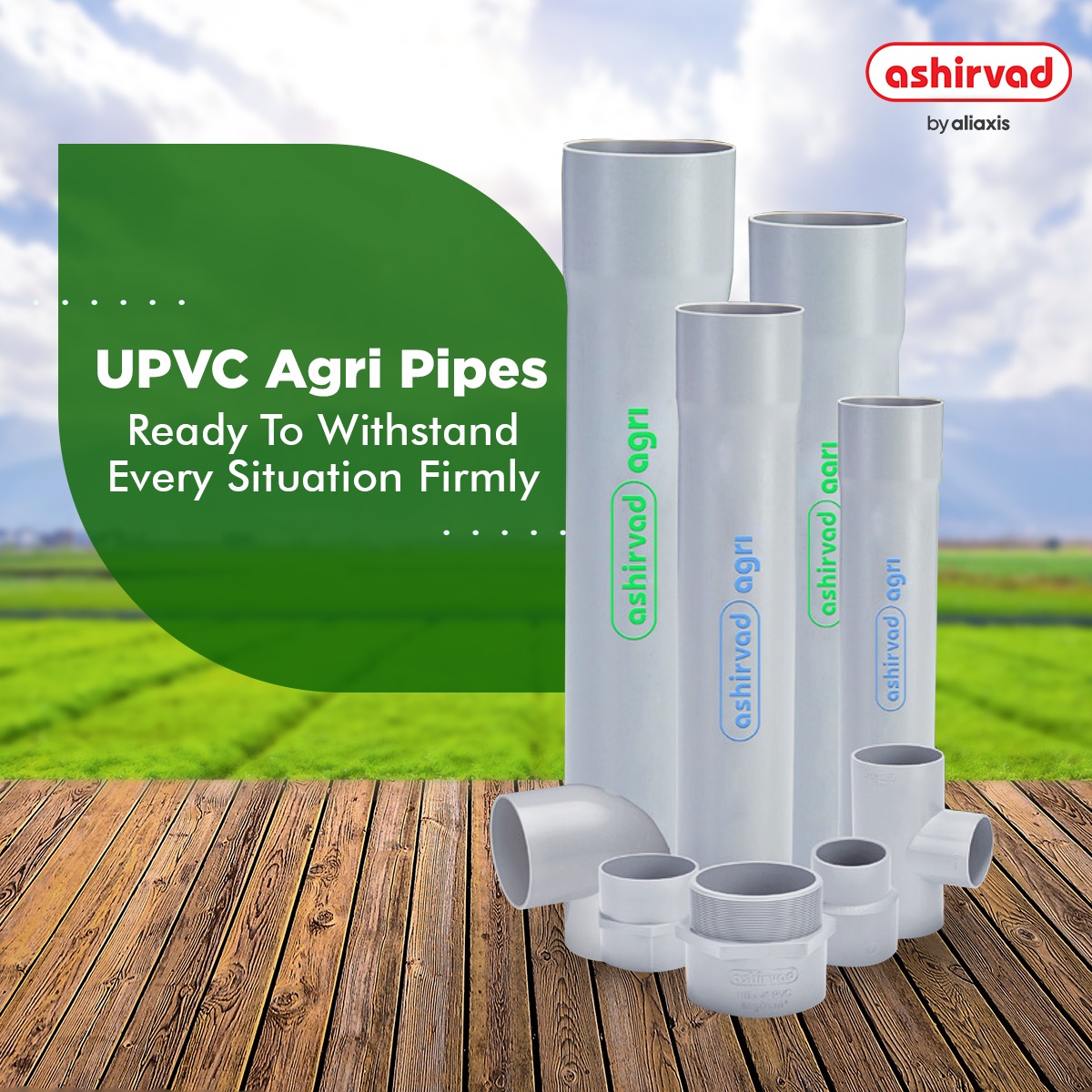 Ashirvadpipe's tweet photo. Ashirvad uPVC Agri pipes are 100% Lead-Free, Tough, Durable &amp; Strong. It's ease of installation along with anti-rust, anti-rot and anti-wear, makes it the best choice.
#Ashirvadpipes #AshirvadAgriPipe #LeadFreePipes #Agripipe https://t.co/VgQVIkdk3o