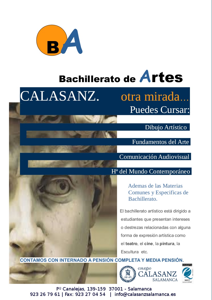 CalasanzSA's tweet photo. Bachillerato de Artes. https://t.co/nFK2d8aYdu
