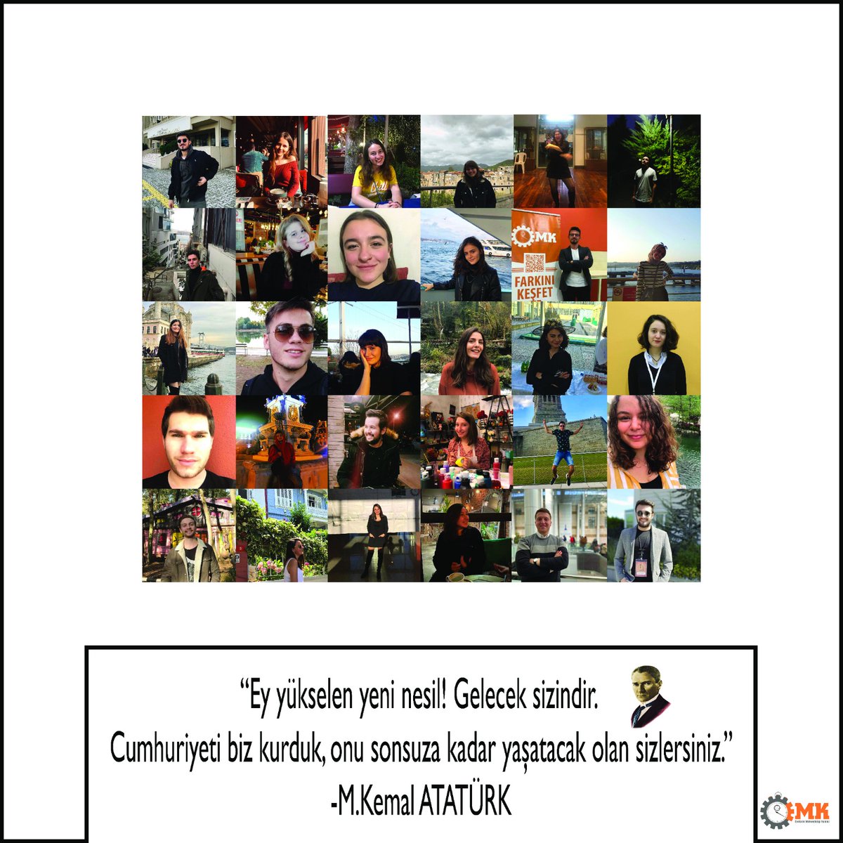 KOUEMK's tweet image. Emanetine sahip çıkan Türk gencinin gururu, gençliğine güvenen Mustafa Kemal Atatürk'ün doğduğu 19 Mayıs Kutlu Olsun! #kouemk
#19MAYIS #19MayısGenclikveSporBayramı #ATATURK #endüstrimühendisliği #koü