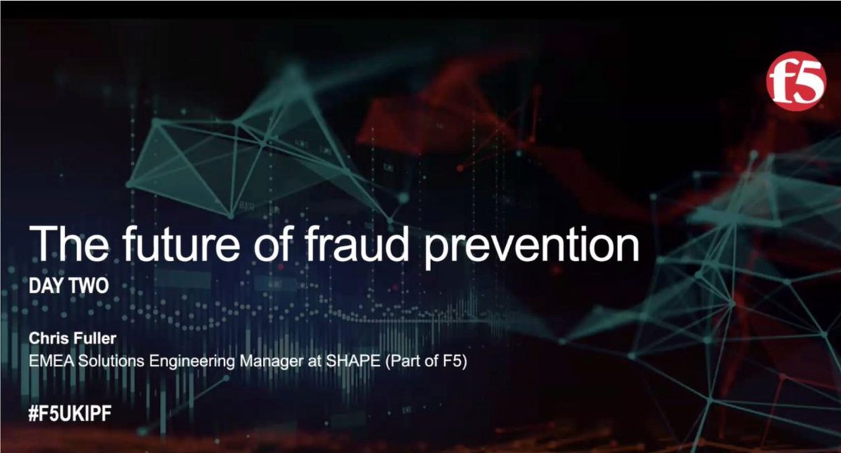 gadelkin's tweet photo. We have kicked off day 2 of the @F5Networks UK&amp;I Virtual Partner Forum, with @NeillBurton &amp; Chris Fuller . Today we are focused on insights into how @ShapeSecurity fit into the F5 application services story!  #cybersecurity #fraudprotection #F5UKIPF https://t.co/PBzFiPJayd