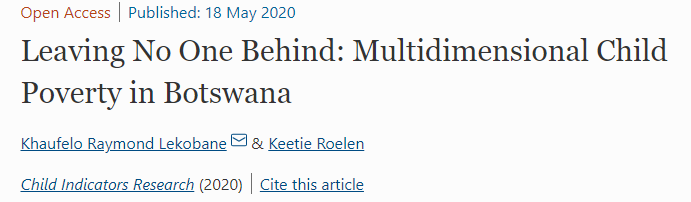 KeetieRoelen's tweet photo. Despite economic progress, many children #Botswana live in multidimensional #poverty. ๐
Check out this new article๐ฐ (Open Access!): https://t.co/ap8VD1zxE8
@IDS_UK #BIDPA #ChildIndicatorsResearch https://t.co/vWqo5EYiMB