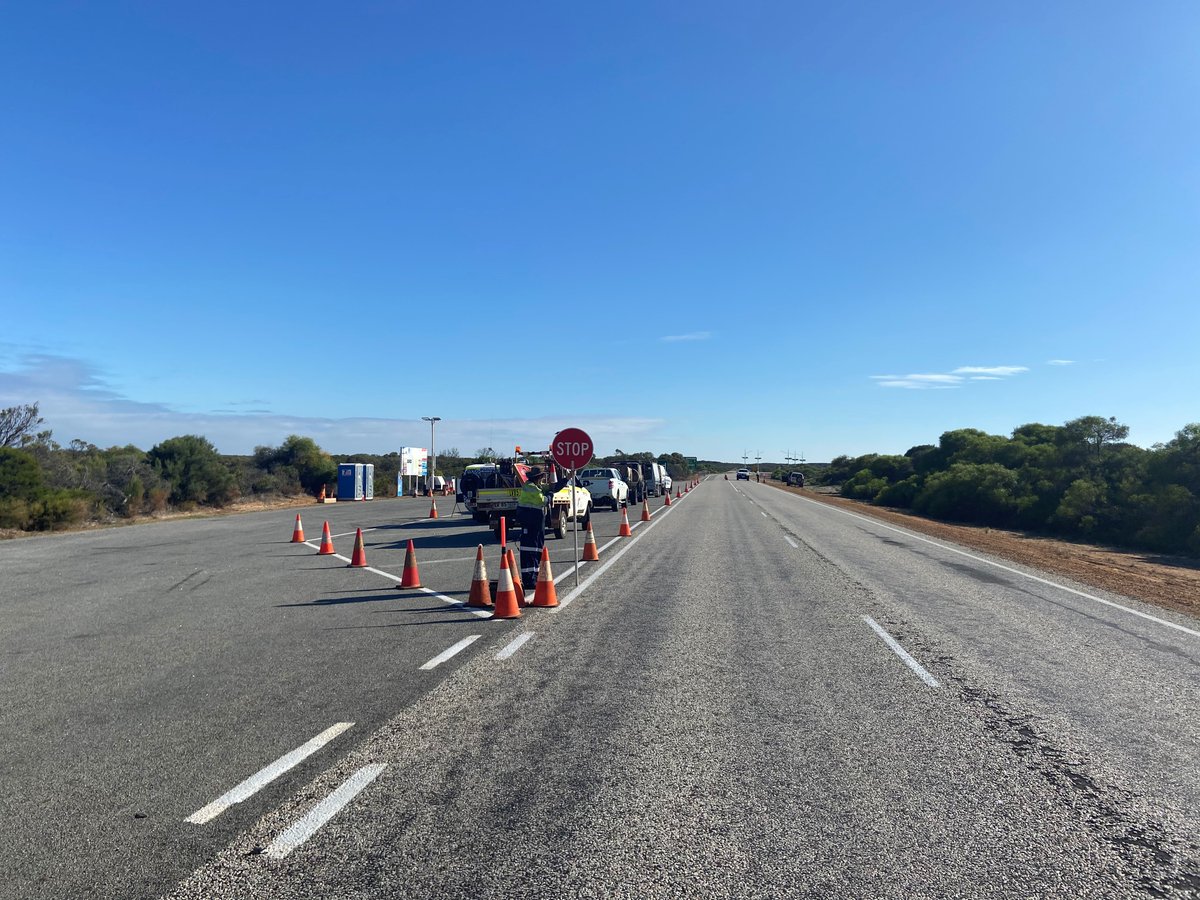 Vehicle Check Points at Brand Hwy and Indian Ocean Drive  protecting the Mid West from COVID.  Great response from the public on Day 1 - only 1 vehicle refused entry.  Although there was a lad who thought he could bring in Meth.....bad idea. #fb