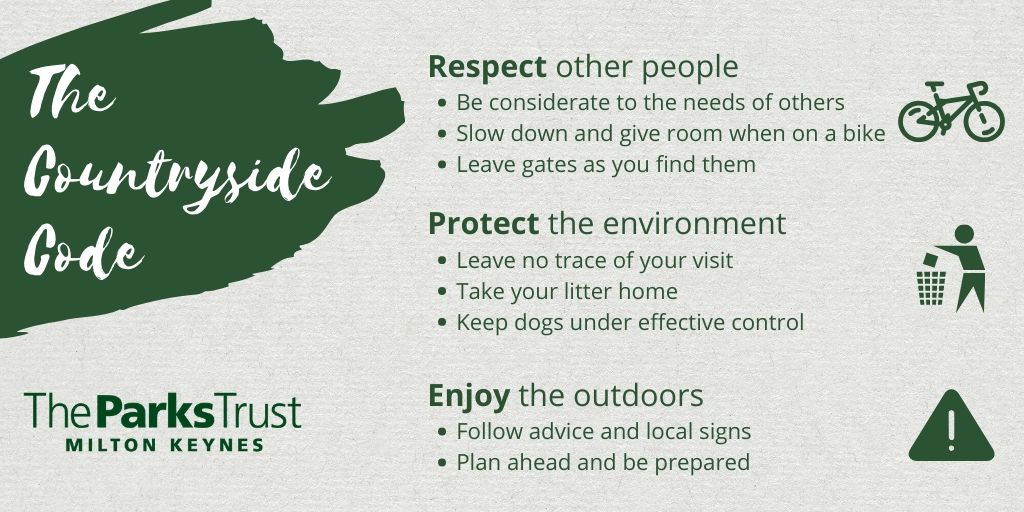 TheParksTrust's tweet image. Did you know #MiltonKeynes is covered by #TheCountrysideCode? Please follow this code whilst out in the parks and remember to follow the Government’s social distancing guidelines to keep 2 metres apart from others theparkstrust.com/our-work/the-c…