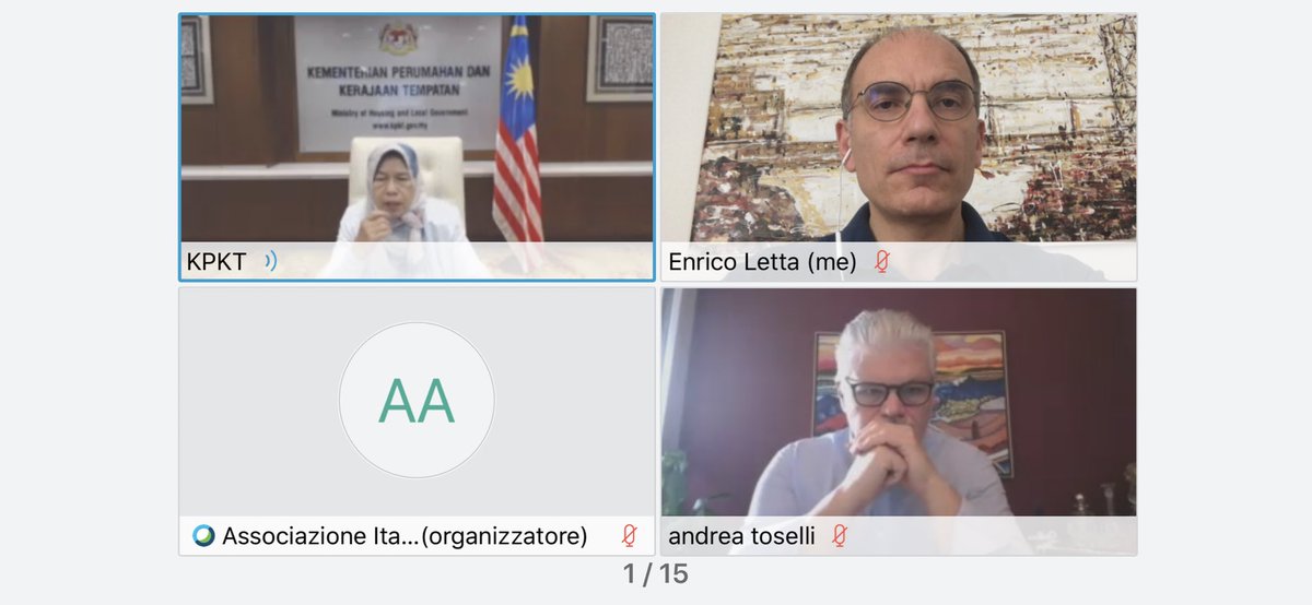 EnricoLetta's tweet photo. Italia e Malesia a ragionare insieme su come ripartire dopo la crisi. ⁦@Itasean⁩ ⁦@PwC_Italia⁩ ⁦@alessiamosca⁩ https://t.co/cse7KJ18uY