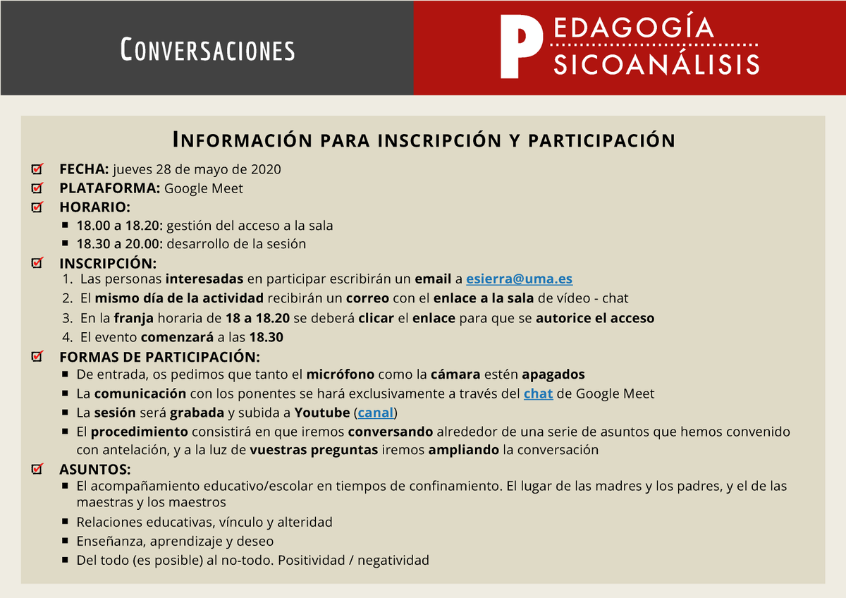 edukrator's tweet image. 🔜El jueves 2⃣8⃣de mayo hacemos un Webinar a nuestro estilo🤓 Conversaciones entre PEDAGOGÍA Y PSICOANÁLISIS con el compañero de @univcadiz Fernando Sánchez Lanz, profe de Didáctica y Psicoanalista. Os esperamos ‼️