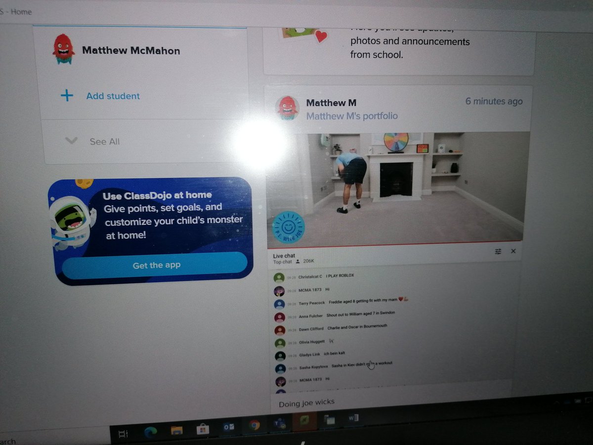 StevenMcMahon78's tweet photo. @thebodycoach this is the photo my son sent to his teacher as evidence of him doing your morning workout 😂😂😂!!! Thanks for these he loves them and I've joined in from time to time but HATE burpees 😂😂😂 https://t.co/JZPyClngKv