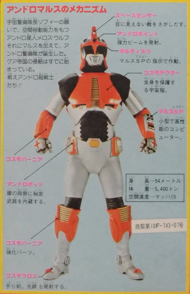 アンドロメロス　アンドロ超戦士　サイン色紙 ウイルビィ製「アンドロ超戦士」のパッケージ解説文はTVシリーズ