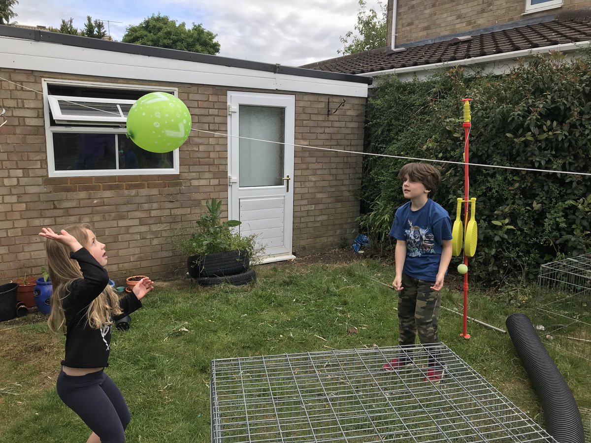 ricegrubble's tweet photo. Balloon unicorn volleyball - can hit it as many times as you like but if it hits the ground on your side you get a letter, first to unicorn loses. @TickfordPark #tpyear4 https://t.co/oBbF3IkKqN