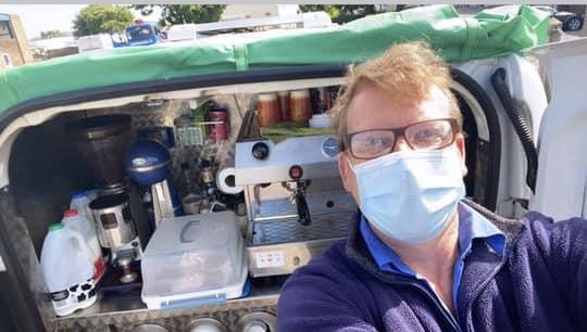 Second day back on the road, and uplift in customer with 16 latte &amp; cake at <a href="/SwindonCouncil/">Swindon Borough Council</a>  so far 😃 Thanks to @benpratershow and <a href="/BBCWiltshire/">BBC Wiltshire</a> for interview this morning #DailyGrind #coffeegang