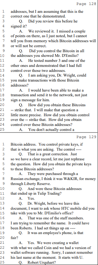  @truantbuick, they're discussing the affadavit where Craig confirmed control of an address that's since signed he's a liar and a fraud.Looks like he's not going with the forgery he provided his cult in court since those are all from early blocks he's claiming to have mined IIRC