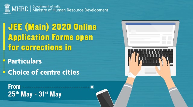 DrRPNishank's tweet photo. 📢Announcement
Dear JEE (MAIN) 2020 applicants, after several requests received from you, I have advised @DG_NTA to allow you to make corrections for one last time in the particulars &amp; choice of centre cities in the online application form. https://t.co/WnVBG3Unuu