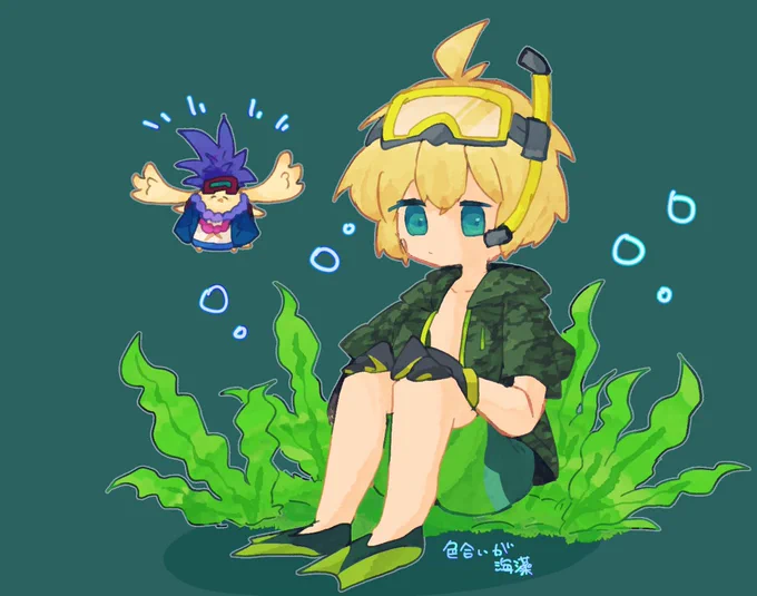 メリアちゃとシュルクのらくがき 