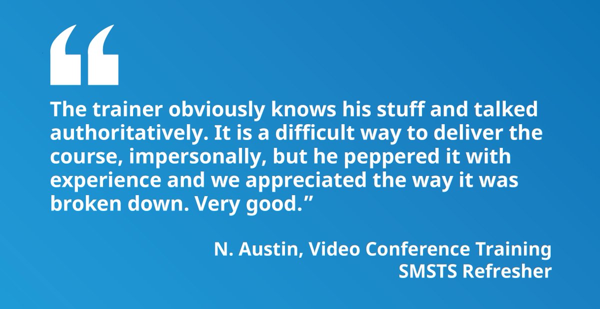 Esssiteskills's tweet photo. Interested in a CITB Site Safety Plus course? 

Take a look at what one of our recent learners had to say about our SMSTS Refresher course...

https://t.co/wWIUNuvHcB

#testimonial #review #TestimonialTuesday #smsts #videolearning #zoom https://t.co/kDLMde5COv