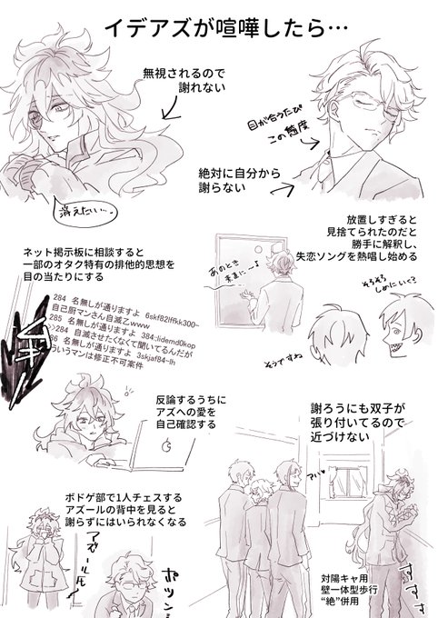 イデアズが喧嘩したら…妄想らくがき 