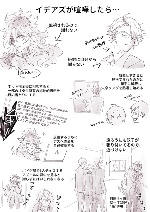 イデアズが喧嘩したら…妄想らくがき 
