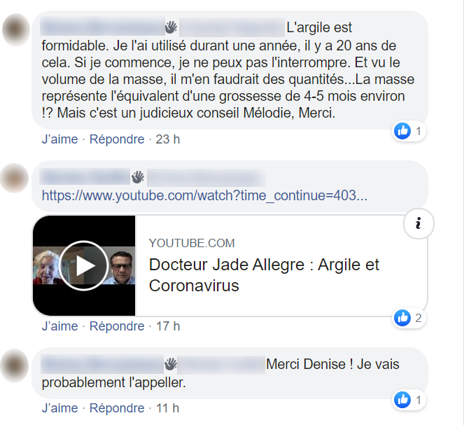 La piste de l’argile semble se confirmer. Et excellente nouvelle d’après le titre de la vidéo proposée, l’argile aide aussi contre le coronavirus ! Va peut-être falloir contacter Didier Raoult d’ailleurs…