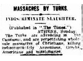 28) Hamilton Spectator - 30 April 1918."The Turks are advancing in the Caucasus and are perpetrating wholesale massacres of Christians killing indiscriminately Armenians, Greeks, Americansand missionaries." #PontosSoykırımıAnmaGünü