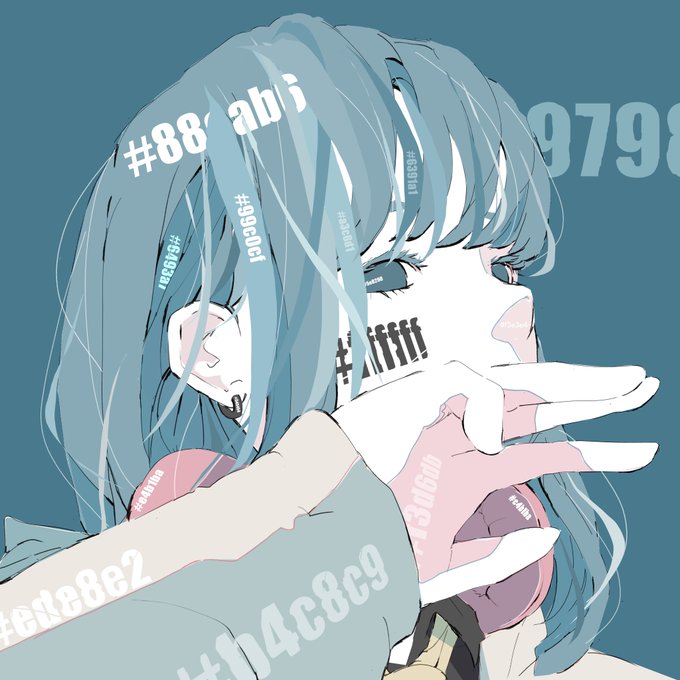 カラーコード ヘッドホンの女の子 イラスト紹介 ノーコピーライトガール