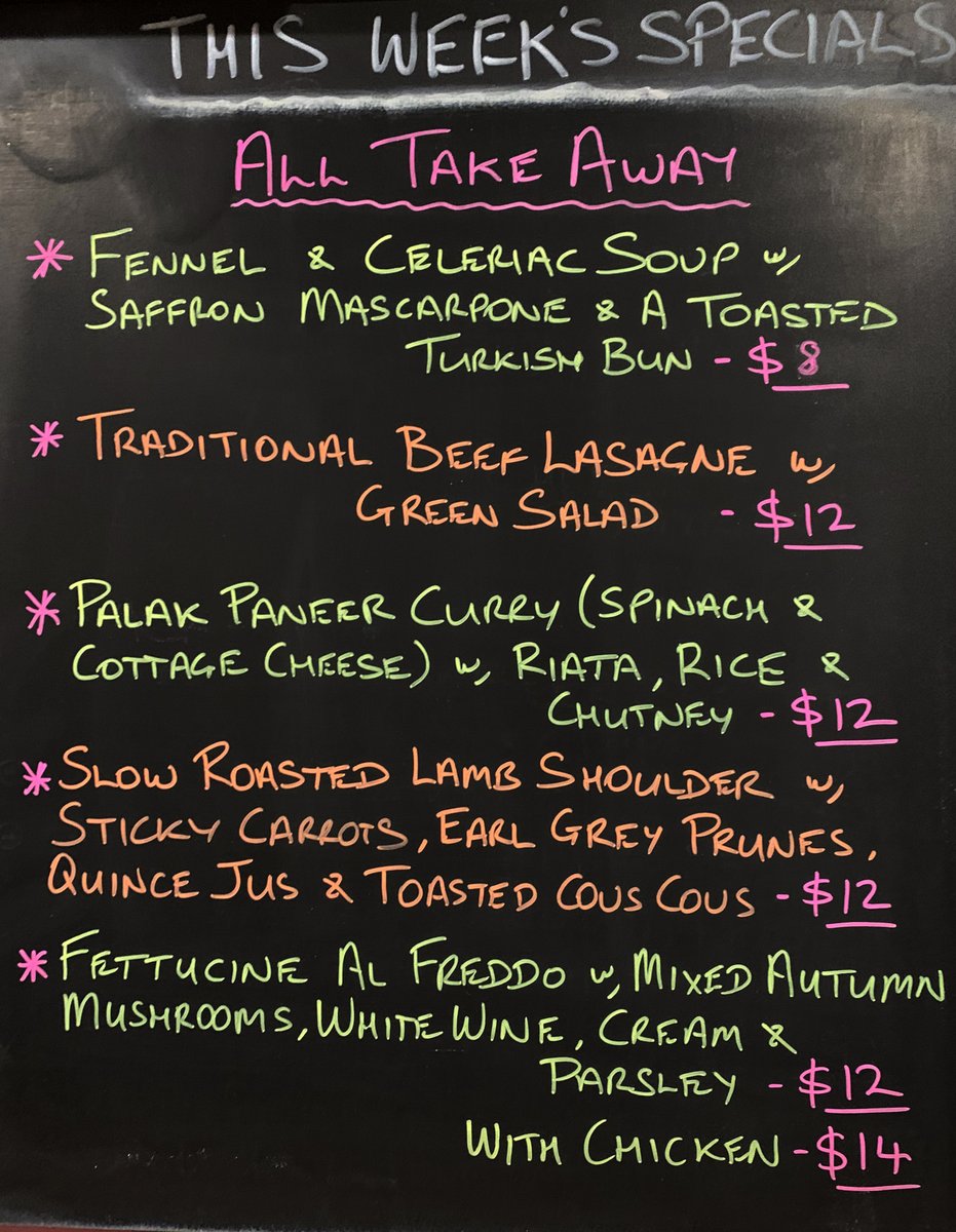 NthFitzroyArms's tweet photo. *** Get your Dinner sorted! ***
Check out our this week's takeaway menu.
Man cook Takeaway Meals &amp; Beer available 7 days from 4pm - 8pm Clinking beer mugs

#takeawaymenu #takeawaymelbourne https://t.co/YewEOz4yQy