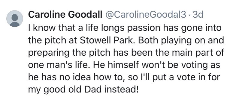 If you do one thing today, please give <a href="/Stowellparkcc/">Stowell Park CC</a> a vote in the poll bellow, all for the reasons attached 🏏