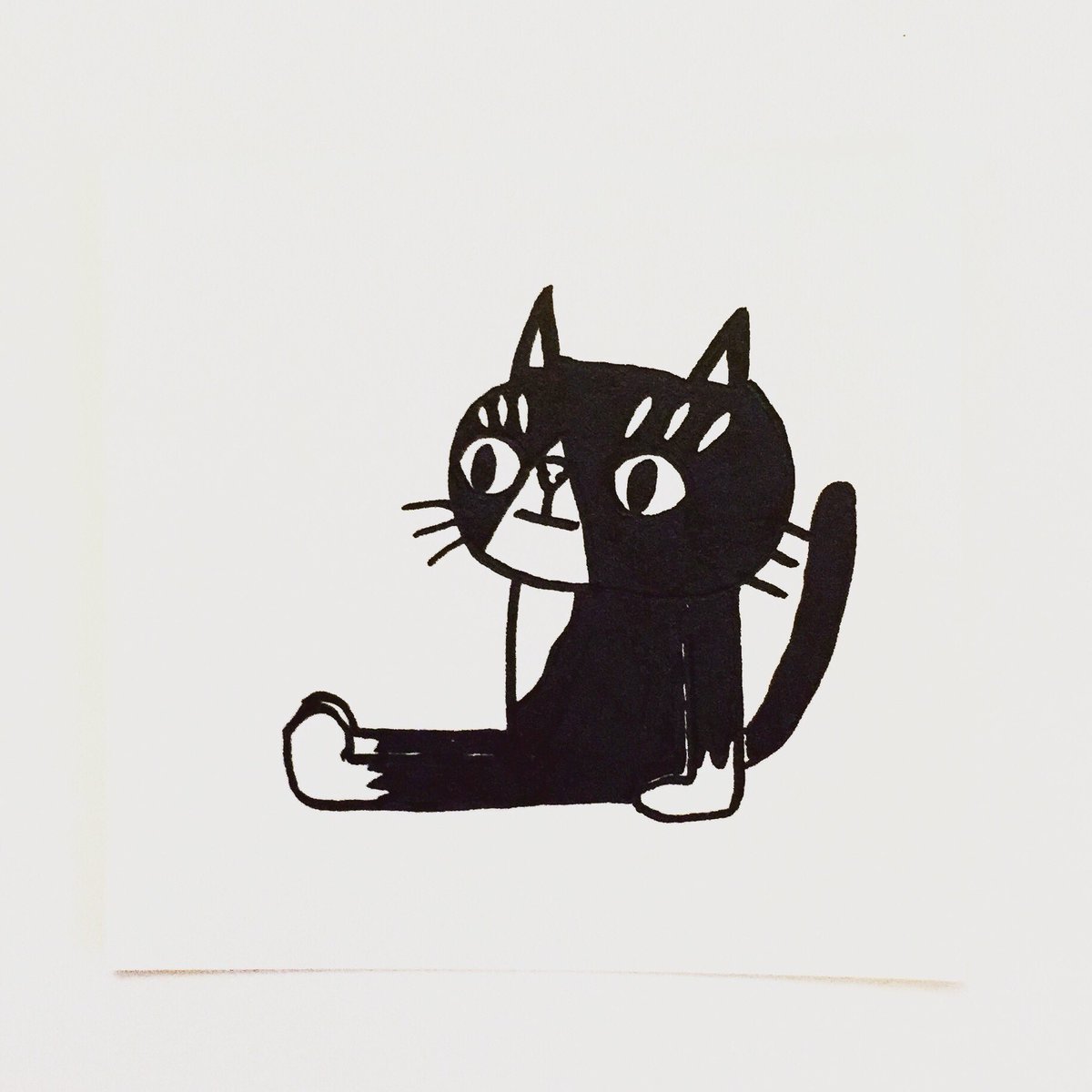 Uzivatel 肌子 Na Twitteru 今日のイラストはコレ ｪ ヨガの杖のポーズをしている猫 イラスト 猫 ネコ ねこ オリジナル ペン画 アナログ画 絵 猫の絵 白黒猫 ハチワレ猫